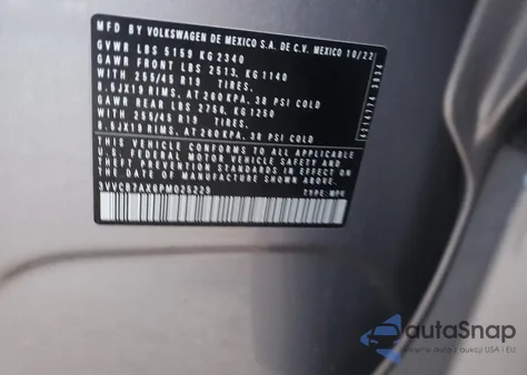 2023 Volkswagen Tiguan Se R-Line Black from USA, damaged, VIN 3VVCB7AX6PM025229